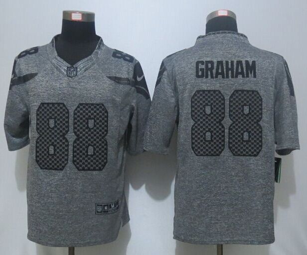 Nike Seahawks 88 Jimmy Graham Grey Gridiron Grey Limited Jersey