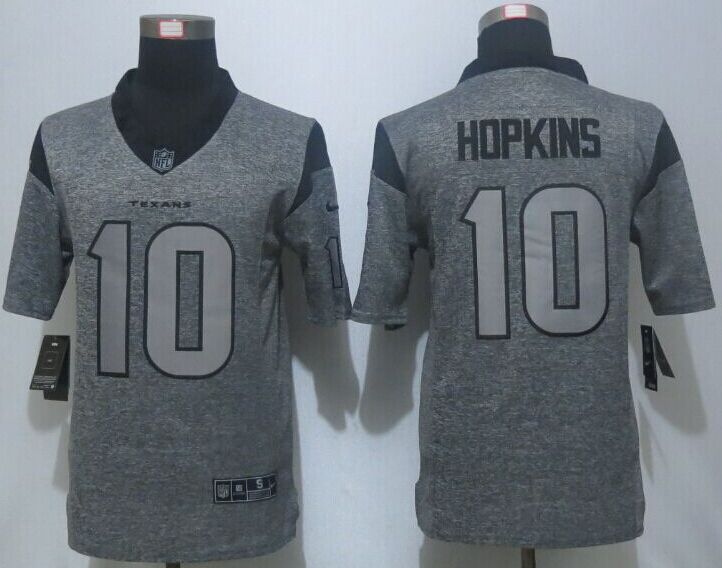 Nike Texans 10 DeAndre Hopkins Grey Gridiron Grey Limited Jersey