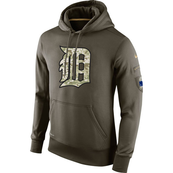 Tigers Olive Green Salute To Service Hoodie