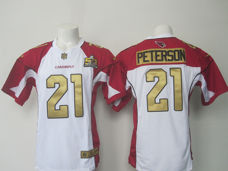 Nike Cardinals 21 Patrick Peterson White Super Bowl 50 Generic Limited Jersey