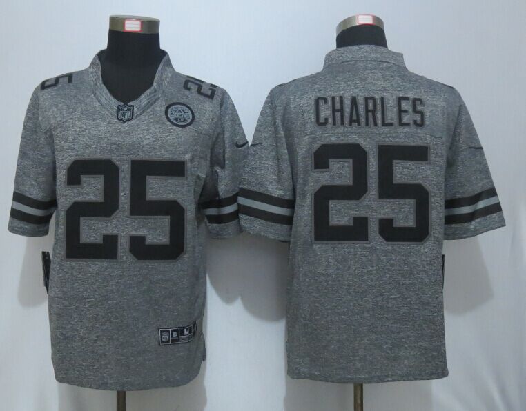 Nike Chiefs 25 Jamaal Charles Grey Gridiron Grey Limited Jersey
