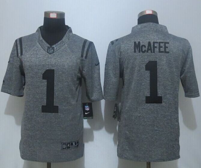 Nike Colts 1 Pat McAfee Grey Gridiron Grey Limited Jersey