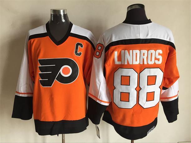 Flyers 88 Eric Lindros Orange CCM Jersey