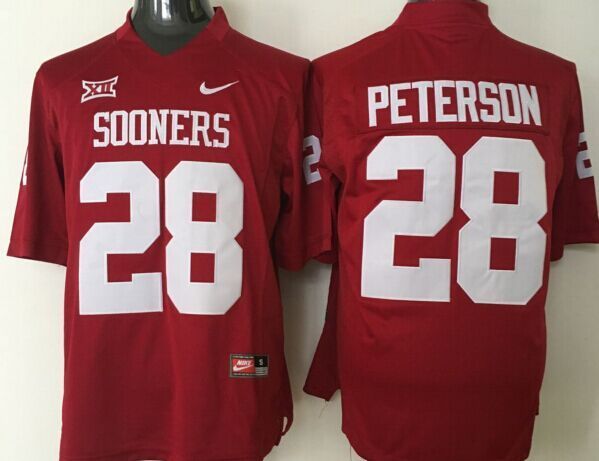 Oklahoma Sooners 28 Adrian Peterson Red College Jersey