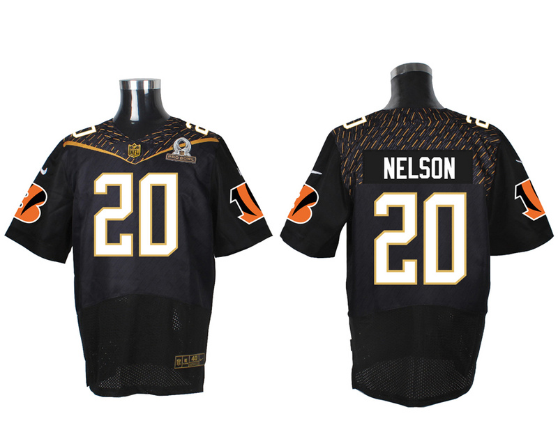 Nike Bengals 20 Reggie Nelson Black 2016 Pro Bowl Elite Jersey