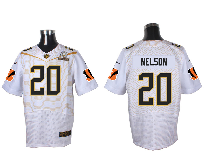 Nike Bengals 20 Reggie Nelson White 2016 Pro Bowl Elite Jersey