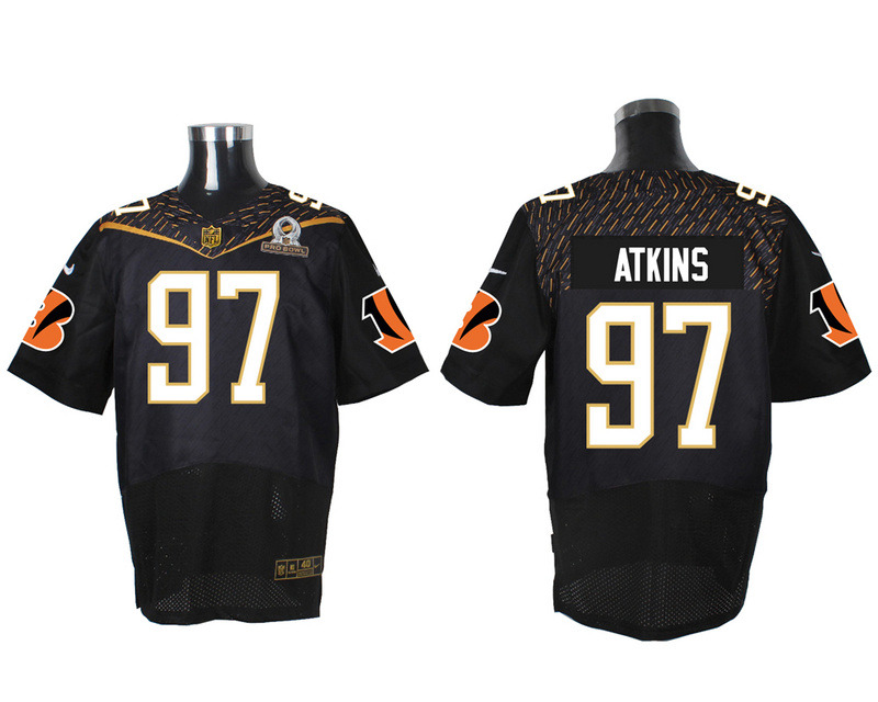 Nike Bengals 97 Geno Atkins Black 2016 Pro Bowl Elite Jersey