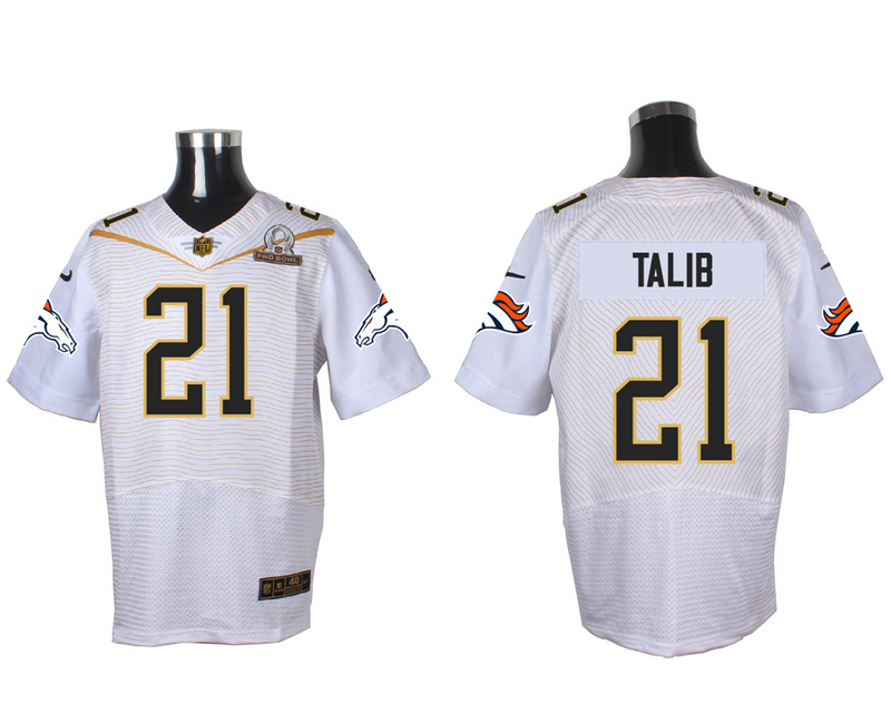 Nike Broncos 21 Aqib Talib White 2016 Pro Bowl Elite Jersey