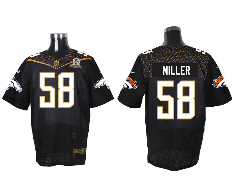 Nike Broncos 58 Von Miller Black 2016 Pro Bowl Elite Jersey