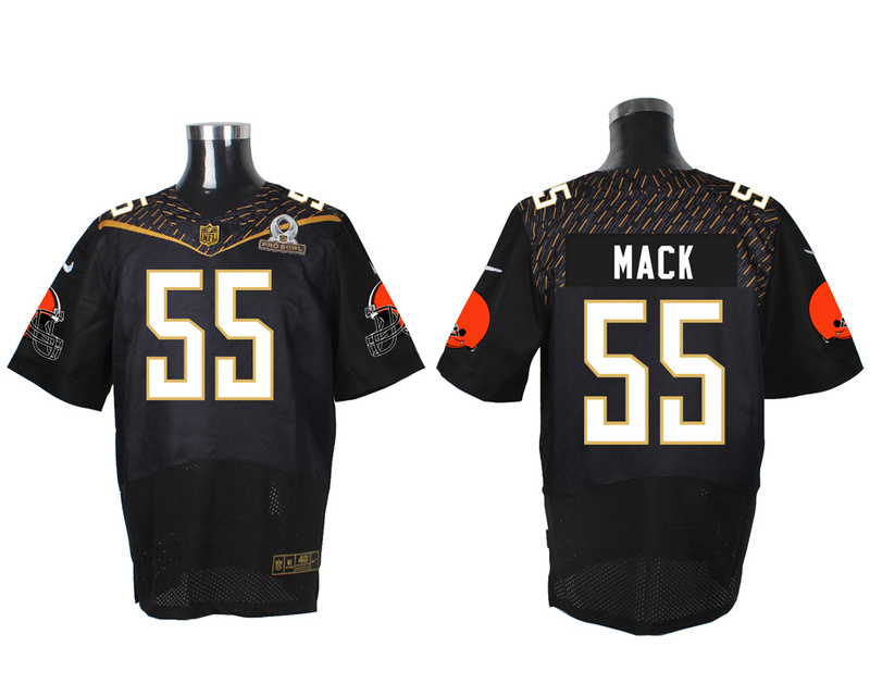 Nike Browns 55 Alex Mack Black 2016 Pro Bowl Elite Jersey - Click Image to Close