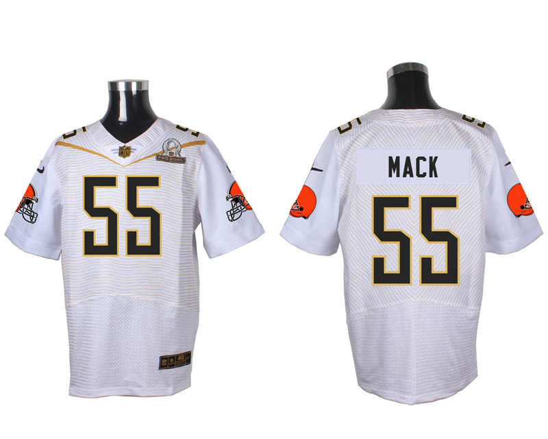 Nike Browns 55 Alex Mack White 2016 Pro Bowl Elite Jersey