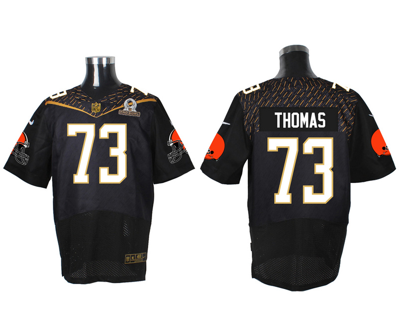 Nike Browns 73 Joe Thomas Black 2016 Pro Bowl Elite Jersey