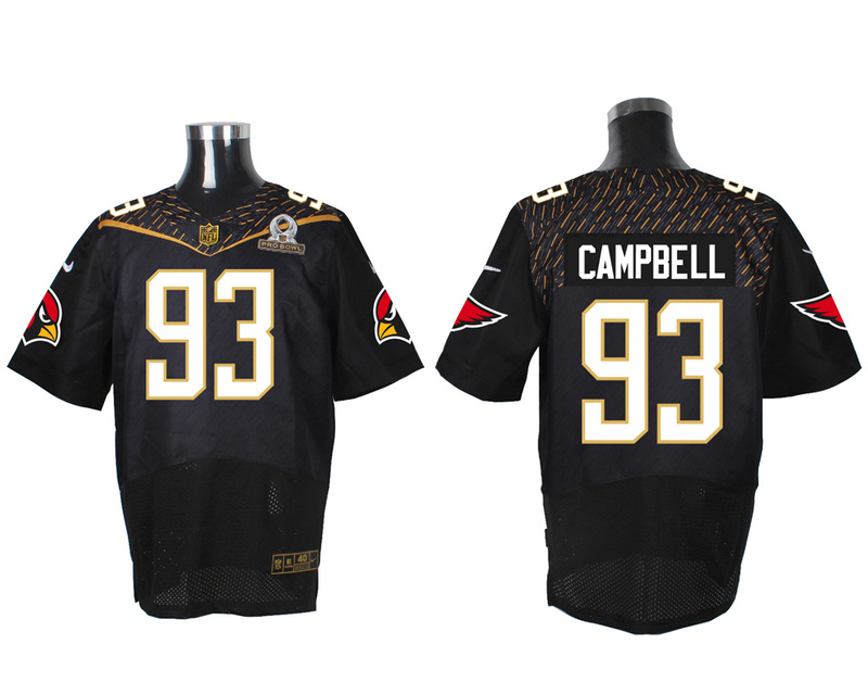 Nike Cardinals 93 Calais Campbell Black 2016 Pro Bowl Elite Jersey