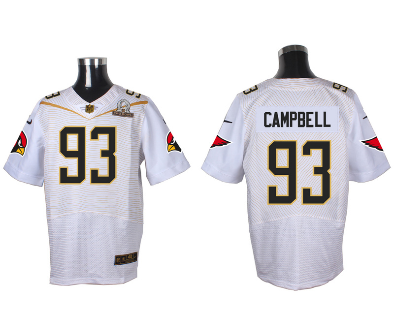 Nike Cardinals 93 Calais Campbell White 2016 Pro Bowl Elite Jersey