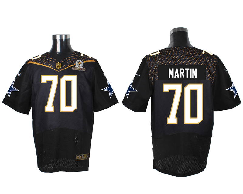 Nike Cowboys 70 Zack Martin Black 2016 Pro Bowl Elite Jersey
