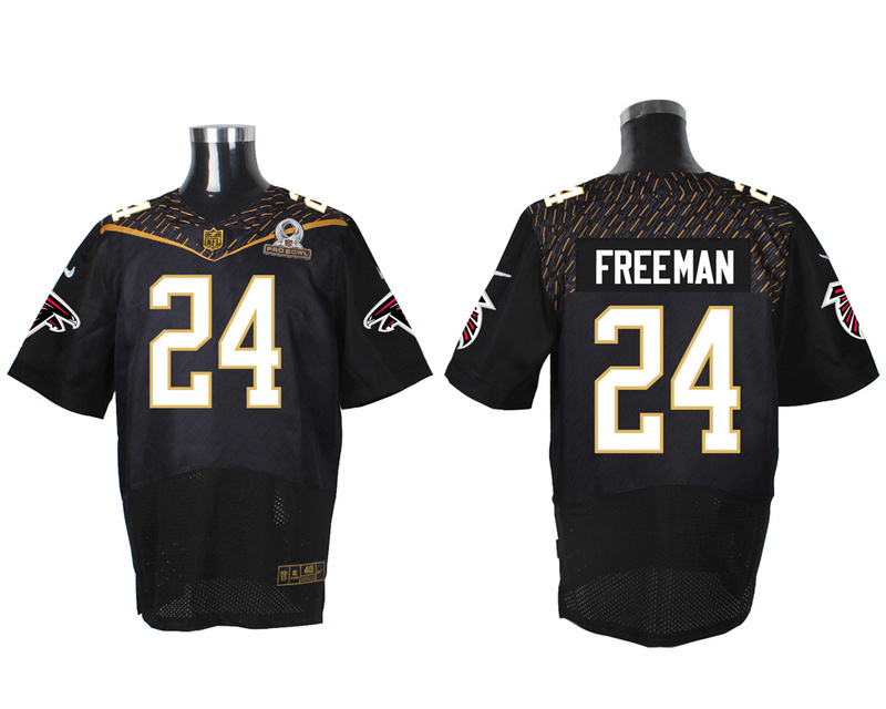 Nike Falcons 24 Devonta Freeman Black 2016 Pro Bowl Elite Jersey
