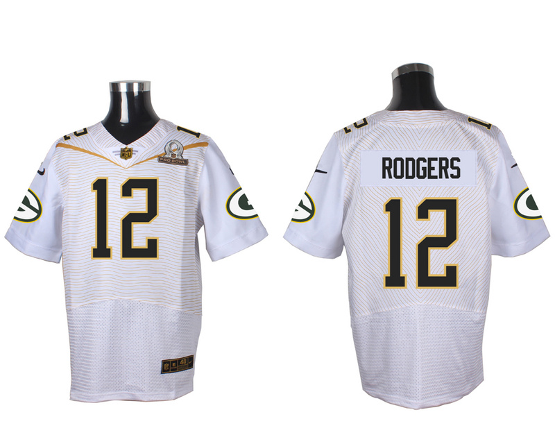 Nike Packers 12 Aaron Rodgers White 2016 Pro Bowl Elite Jersey