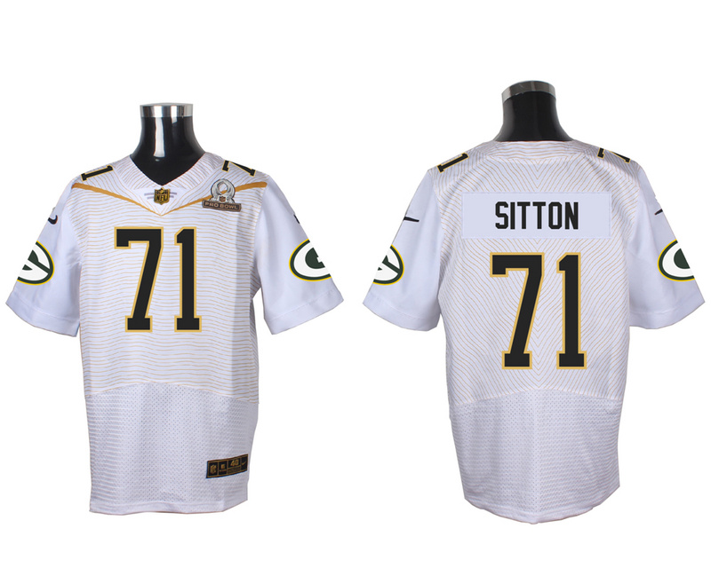 Nike Packers 71 Josh Sitton White 2016 Pro Bowl Elite Jersey