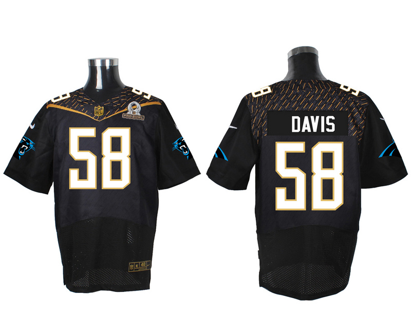Nike Panthers 58 Thomas Davis Black 2016 Pro Bowl Elite Jersey