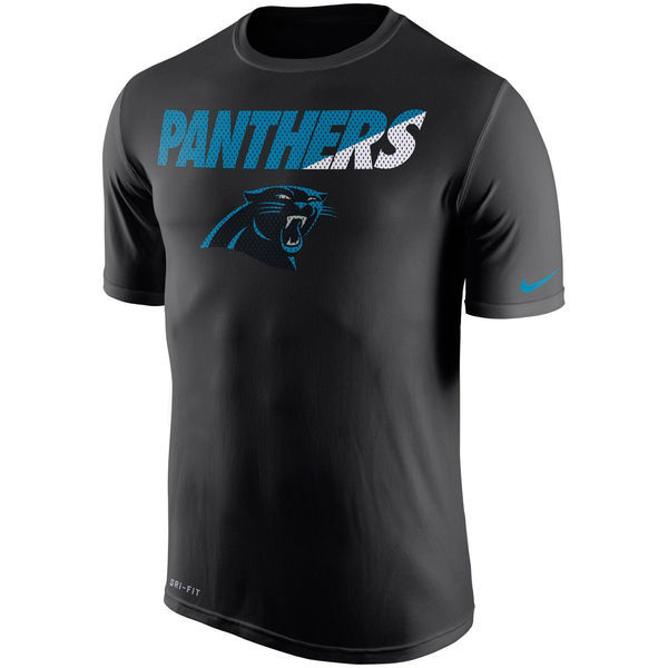 Nike Panthers Team Logo2 Black Men's T Shirt