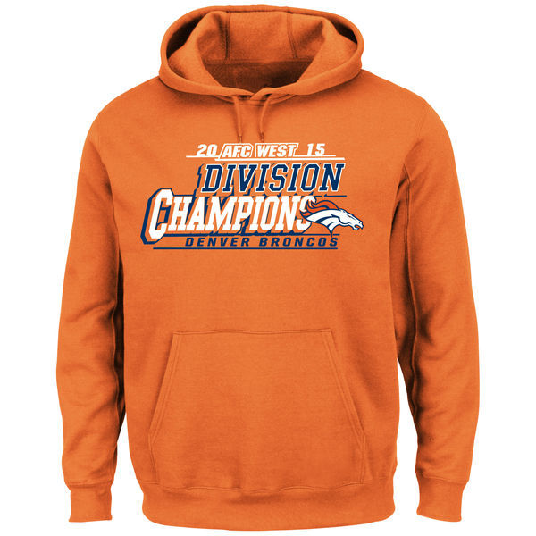 Broncos Orange 2015 AFC West Division Champions Hoodie