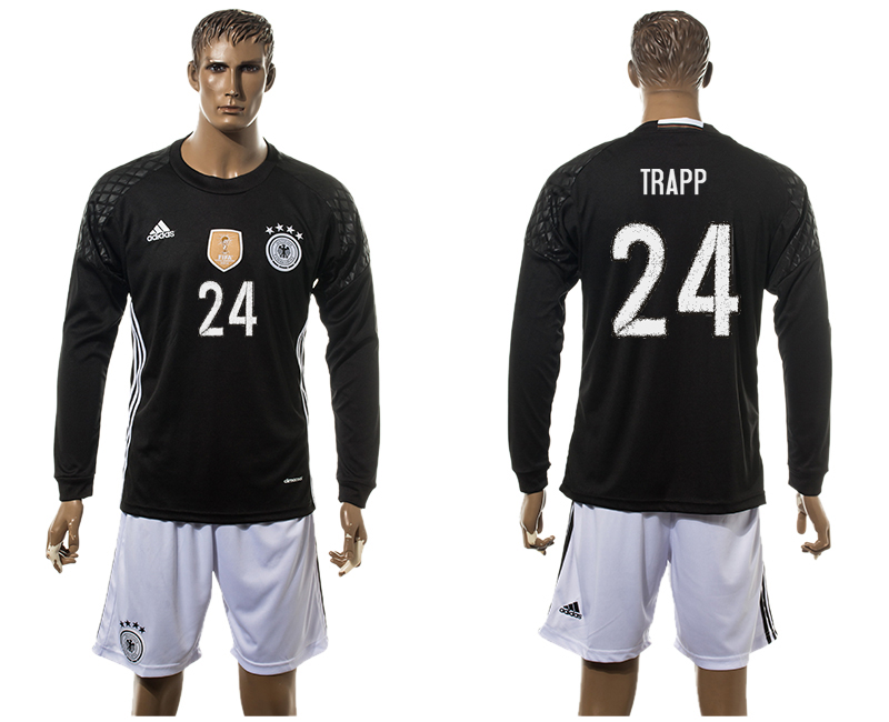 Germany 24 TRAPP Goalkeeper Long Sleeve UEFA Euro 2016 Jersey