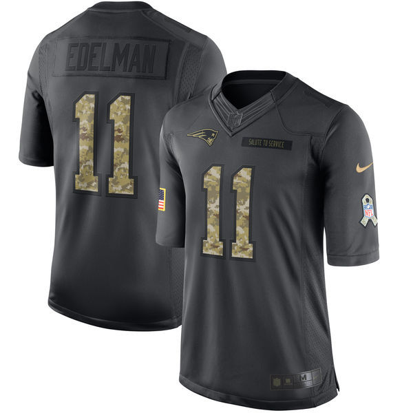Nike Patriots 11 Julian Edelman Anthracite Salute to Service Limited Jersey