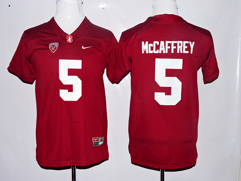 Stanford Cardinal 5 Christian McCaffrey Red Youth College Jersey