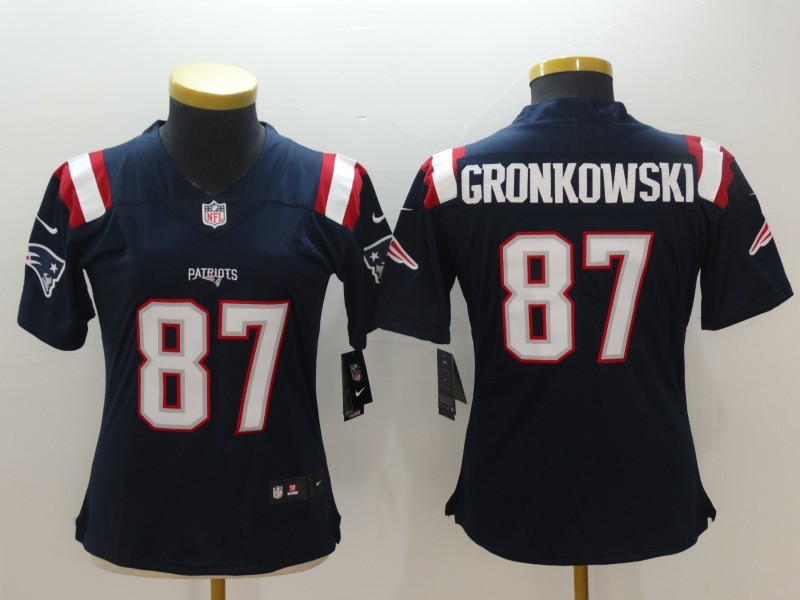 Nike Patriots 87 Rob Gronkowski Navy Women Color Rush Limited Jersey