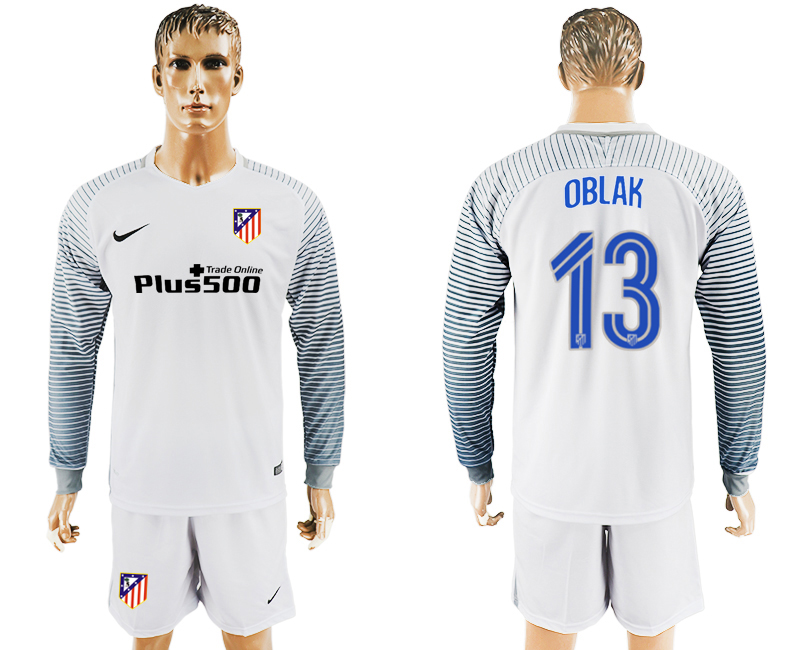 2016-17 Atletico Madrid 3 OBLAK White Long Sleeve Goalkeeper Soccer Jersey 2016-17 Atletico Madrid 3 OBLAK White Long Sleeve Goalkeeper Soccer Jersey