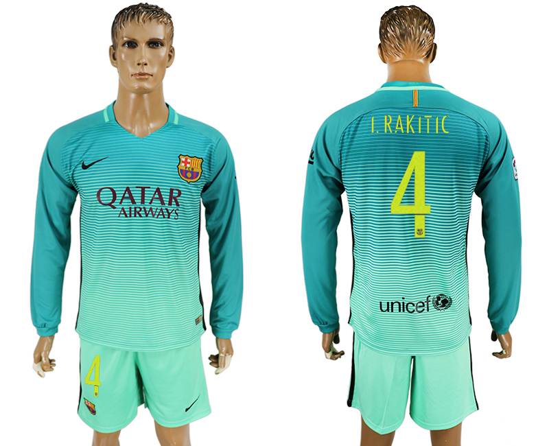 2016-17 Barcelona 4 I.RAKITIC Third Away Long Sleeve Soccer Jersey 2016-17 Barcelona 4 I.RAKITIC Third Away Long Sleeve Soccer Jersey