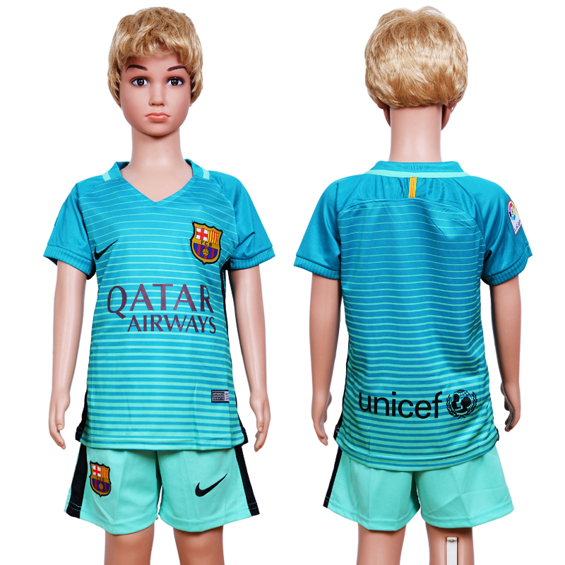 2016-17 Barcelona Third Away Youth Soccer Jersey