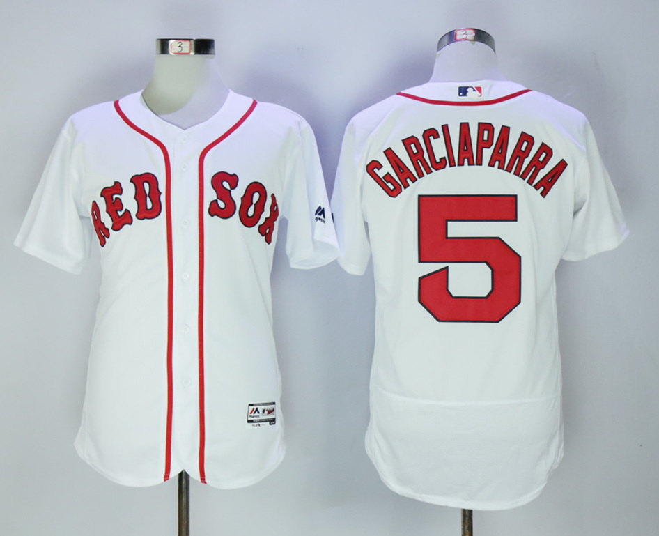 Red Sox 5 Nomar Garciaparra White Flexbase Jersey