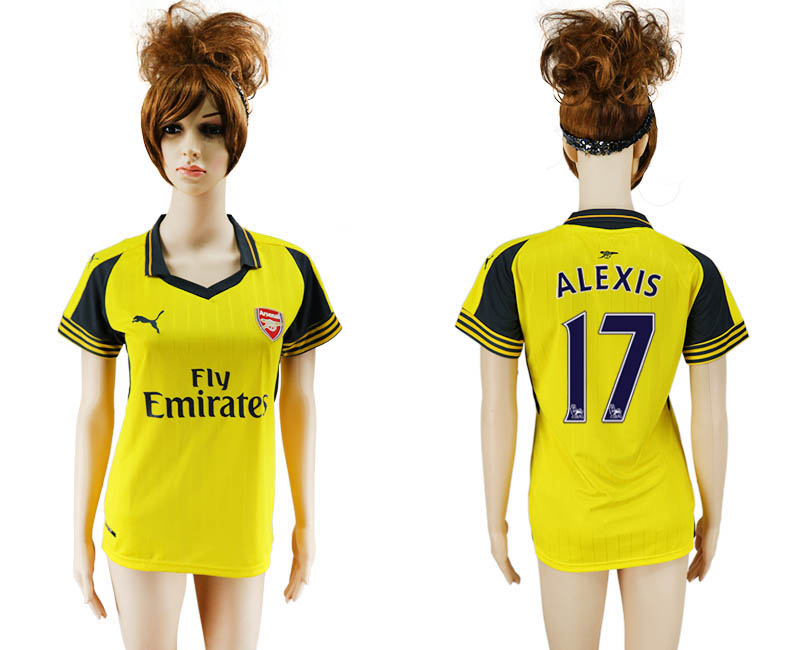 2016-17 Arsenal 17 ALEXIS Away Women Soccer Jersey