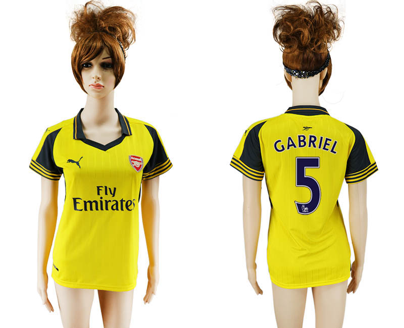 2016-17 Arsenal 5 GABRIEL Away Women Soccer Jersey