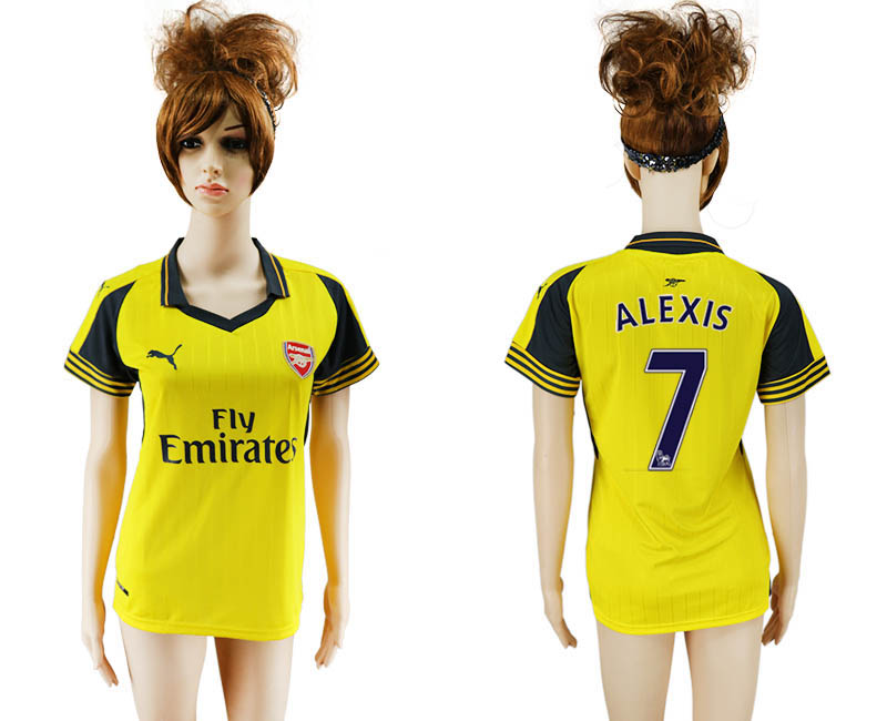 2016-17 Arsenal 7 ALEXIS Away Women Soccer Jersey