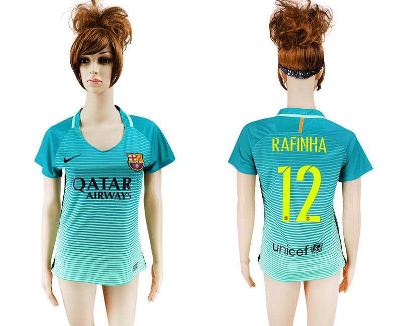 2016-17 Barcelona 12 RAFINHA Third Away Women Soccer Jersey