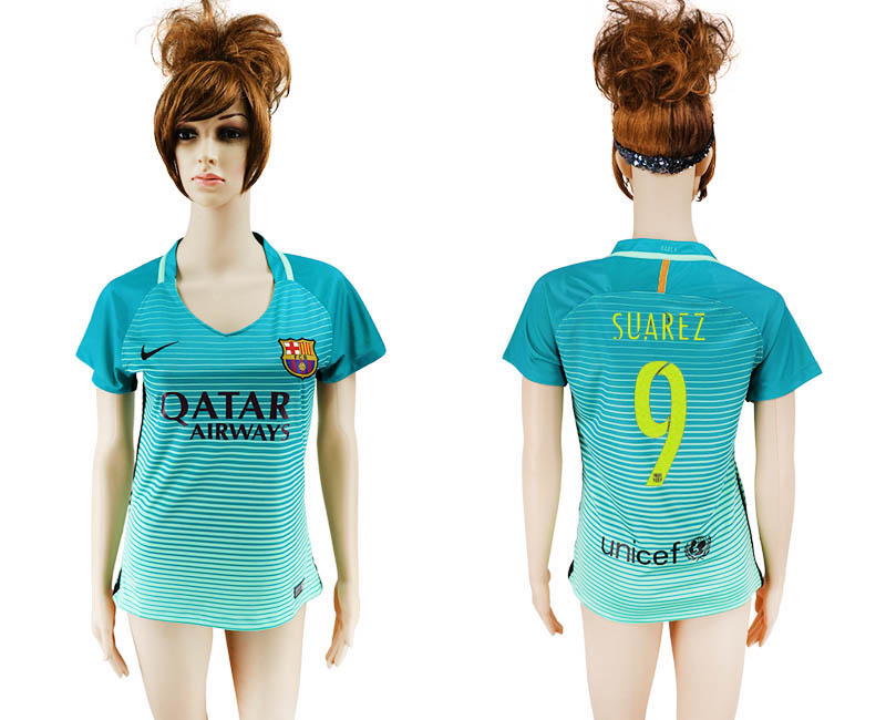 2016-17 Barcelona 9 SUAREZ Third Away Women Soccer Jersey