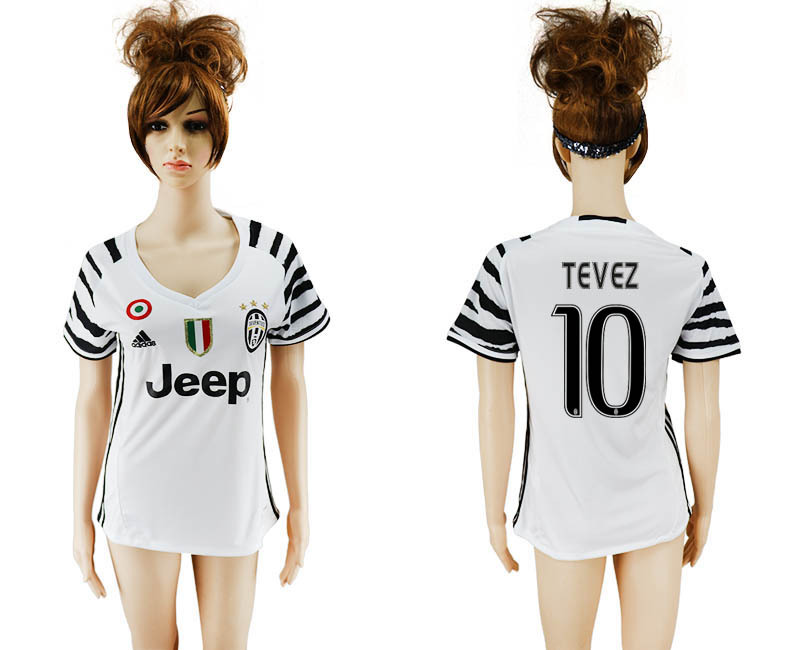 2016-17 Juventus 10 TEVEZ Third Away Women Soccer Jersey