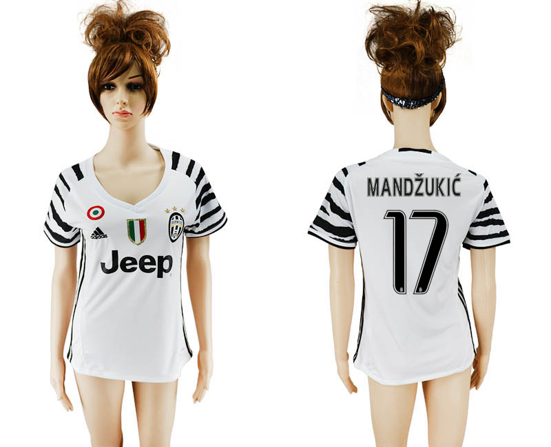 2016-17 Juventus 17 MANDZUKIC Third Away Women Soccer Jersey