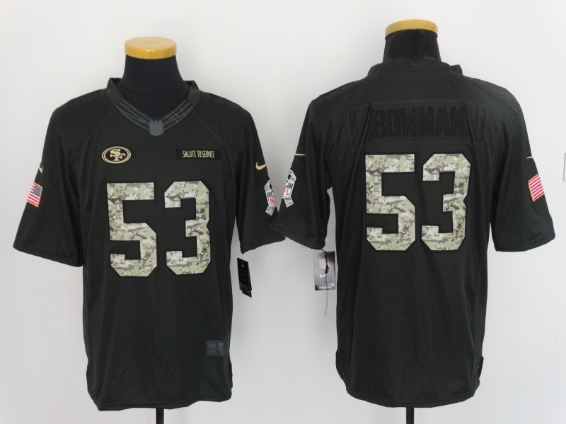 Nike 49ers 53 NaVorro Bowman Anthracite Salute to Service Limited Jersey