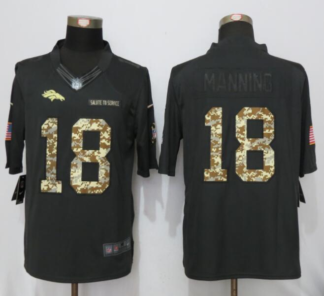 Nike Broncos 18 Peyton Manning Anthracite Salute to Service Limited Jersey