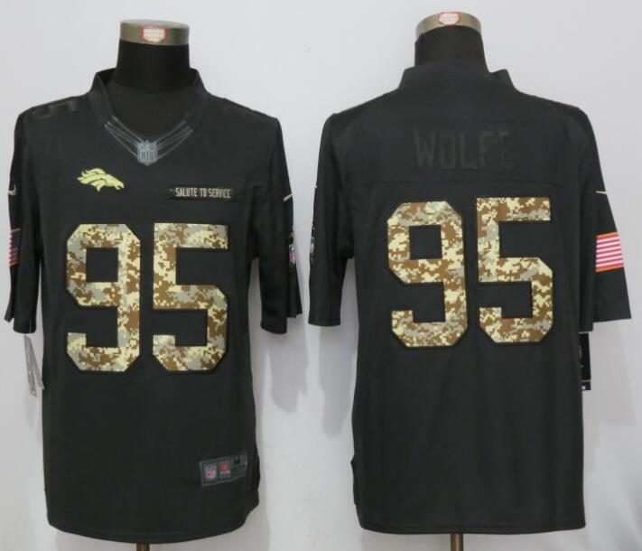 Nike Broncos 95 Derek Wolfe Anthracite Salute to Service Limited Jersey - Click Image to Close