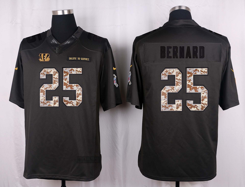 Nike Bengals 25 Giovani Bernard Anthracite Salute to Service Limited Jersey