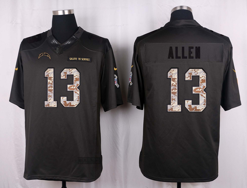 Nike Chargers 13 Keenan Allen Anthracite Salute to Service Limited Jersey