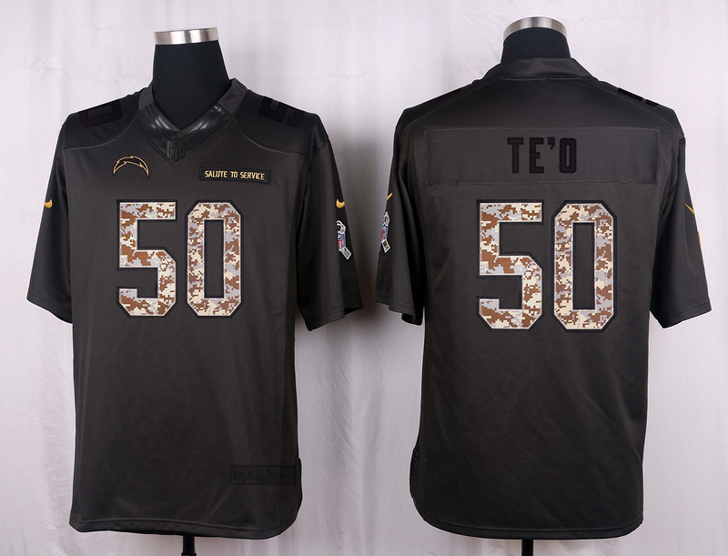 Nike Chargers 50 Manti Te'o Anthracite Salute to Service Limited Jersey