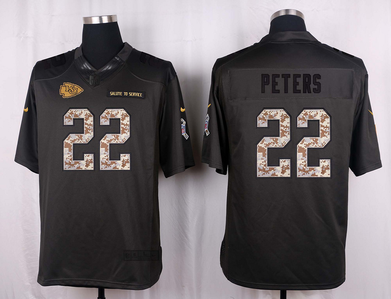 Nike Chiefs 22 Marcus Peters Anthracite Salute to Service Limited Jersey
