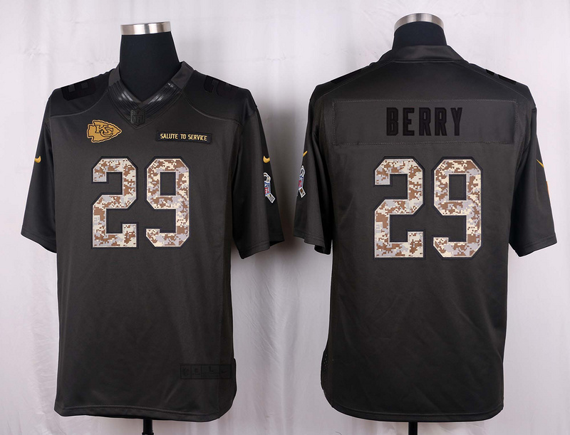 Nike Chiefs 29 Eric Berry Anthracite Salute to Service Limited Jersey