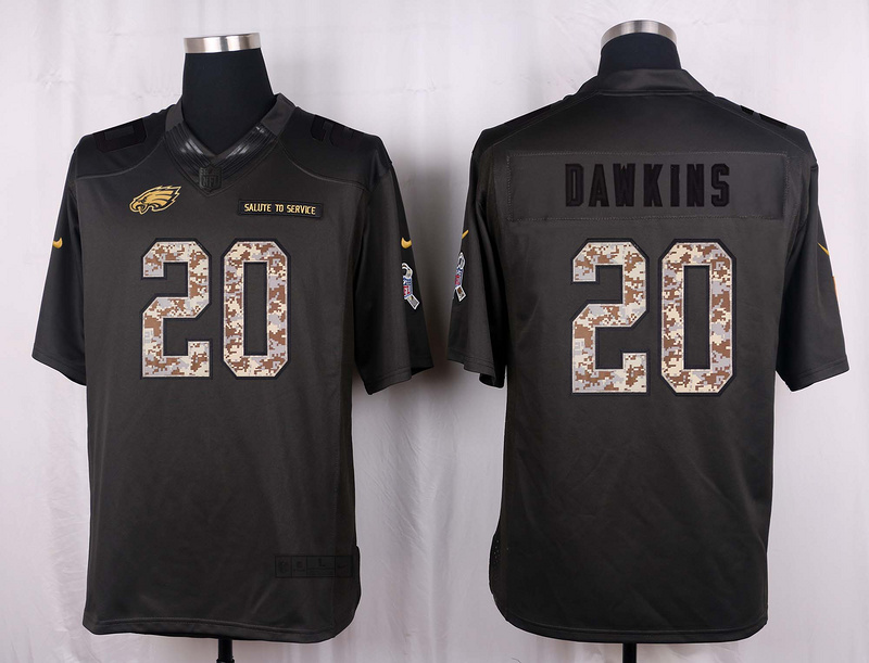 Nike Eagles 20 Brian Dawkins Anthracite Salute to Service Limited Jersey