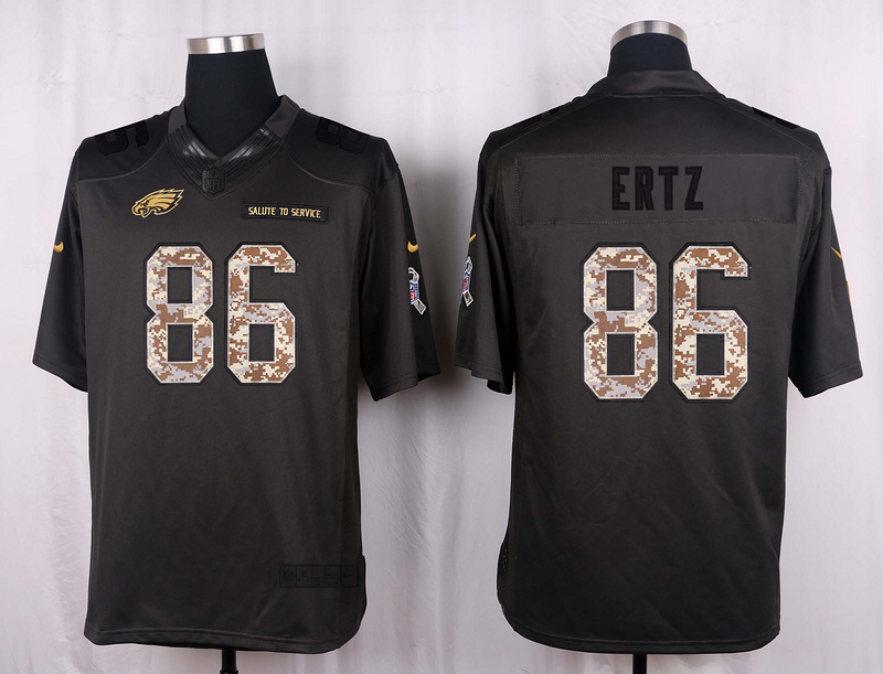 Nike Eagles 86 Zack Ertz Anthracite Salute to Service Limited Jersey